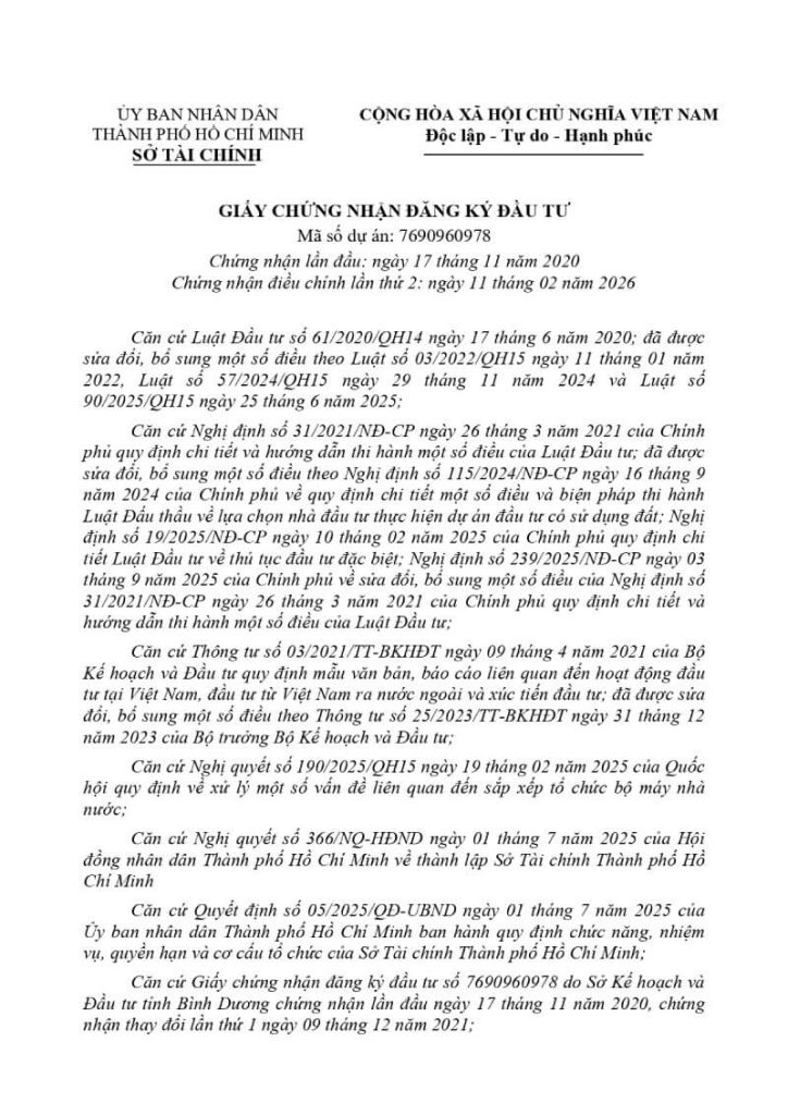 giấy chứng nhận đăng ký đầu tư nhà máy sản xuất nến nghệ thuật