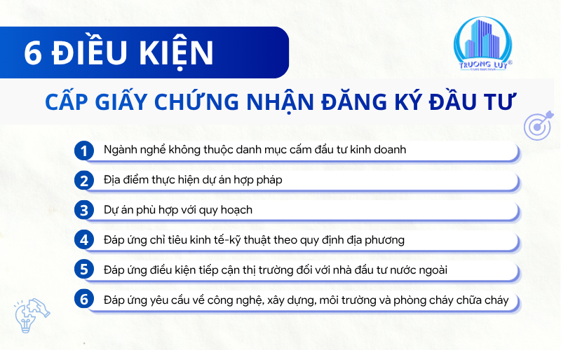 điều kiện cấp giấy chứng nhận đăng ký đầu tư
