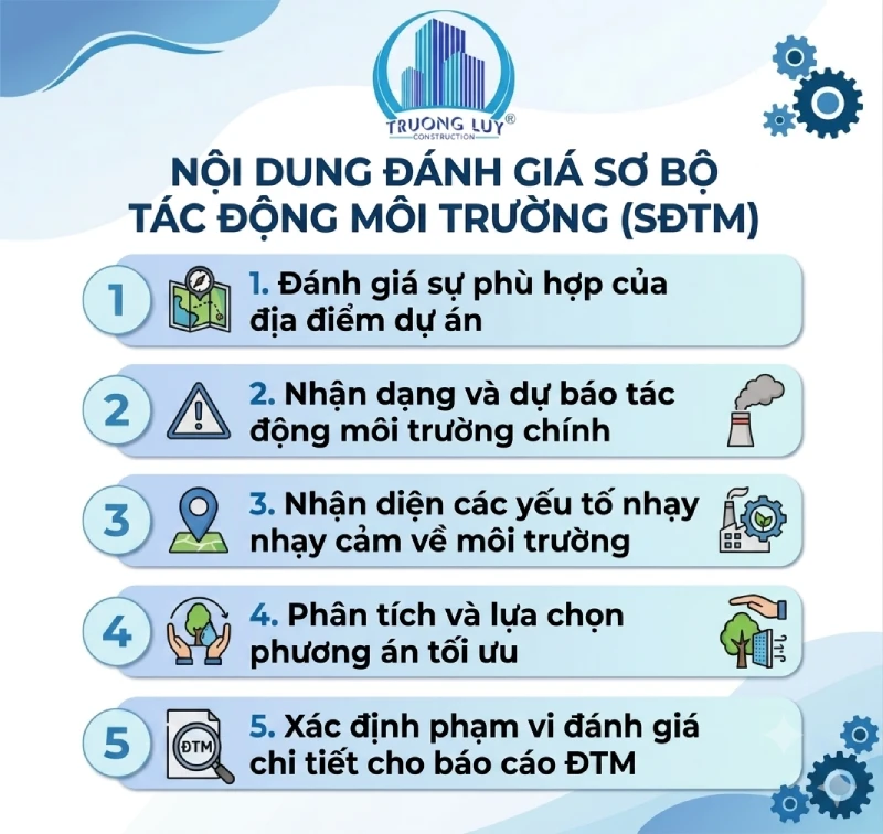 nội dung đánh giá sơ bộ tác động môi trường