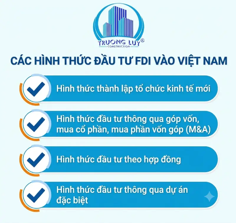 hình thức đầu tư nước ngoài fdi vào việt nam