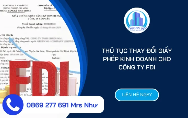 thay đổi giấy phép kinh doanh của doanh nghiệp fdi